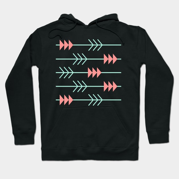 Arrow Shapes - Geometric Abstract Pattern - Pastel Graphic Design Hoodie by Abstract Designs